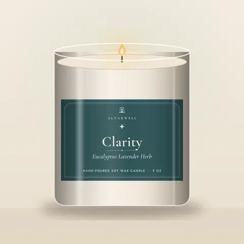 Clarity candle, Eucalyptus Lavender Herb, 9 oz jar
