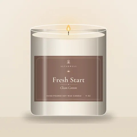 Fresh Start candle, Clean Cotton, 9 oz jar