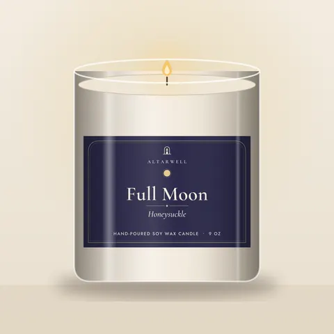 Full Moon candle, Honeysuckle, 9 oz jar